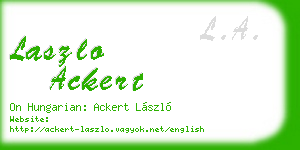 laszlo ackert business card